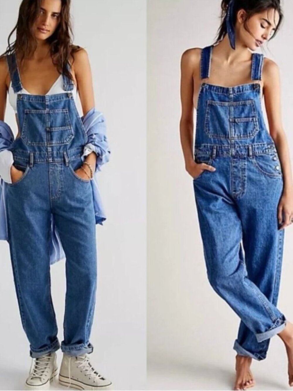 Free People We The Free Ziggy Denim Overalls Blue Size Medium